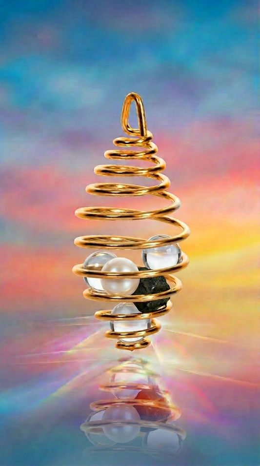 Golden Pendant of Eternal Light with Angel Pearl